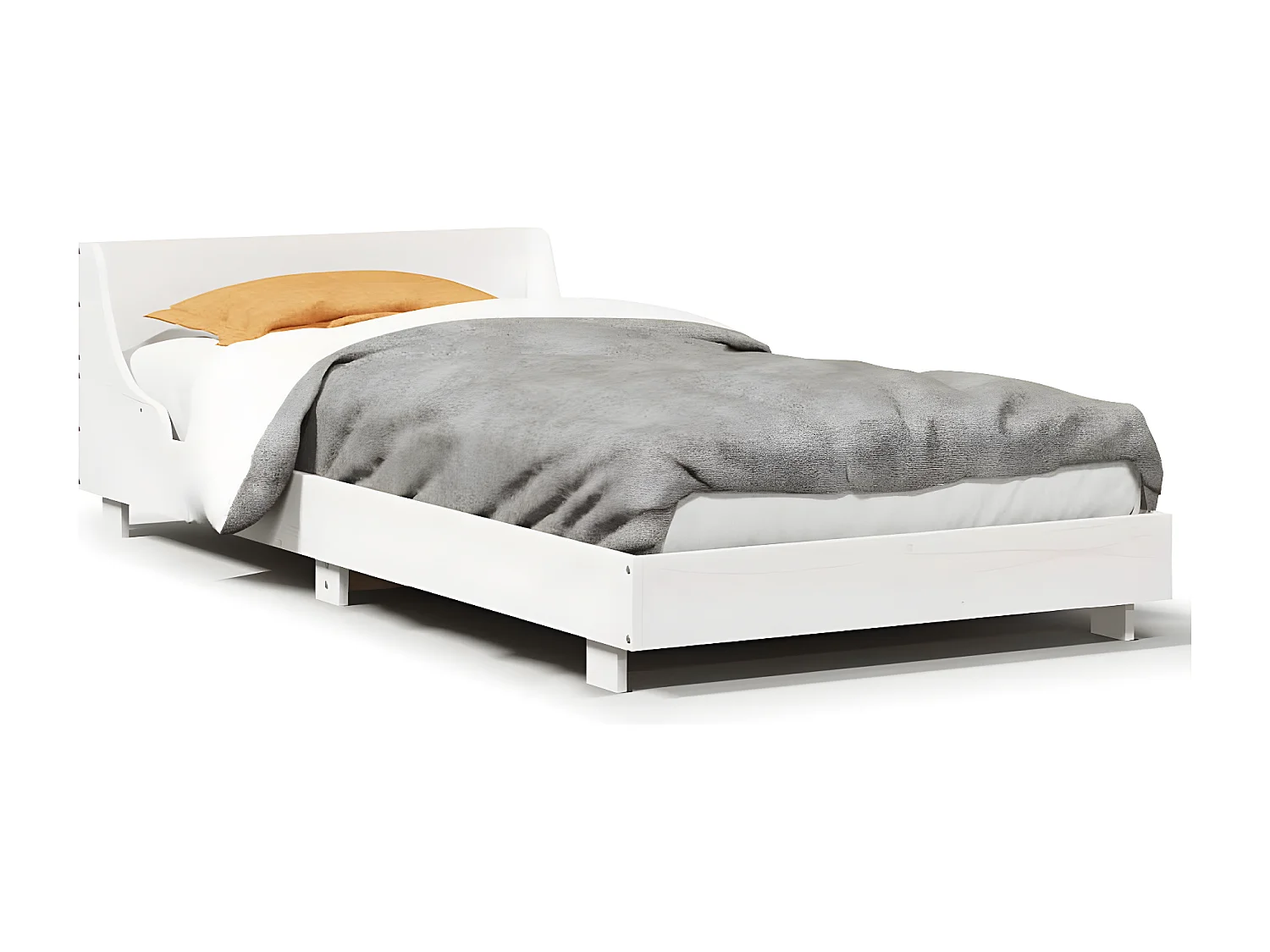 Cama sem colchão 90x190 cm madeira de pinho maciça branco