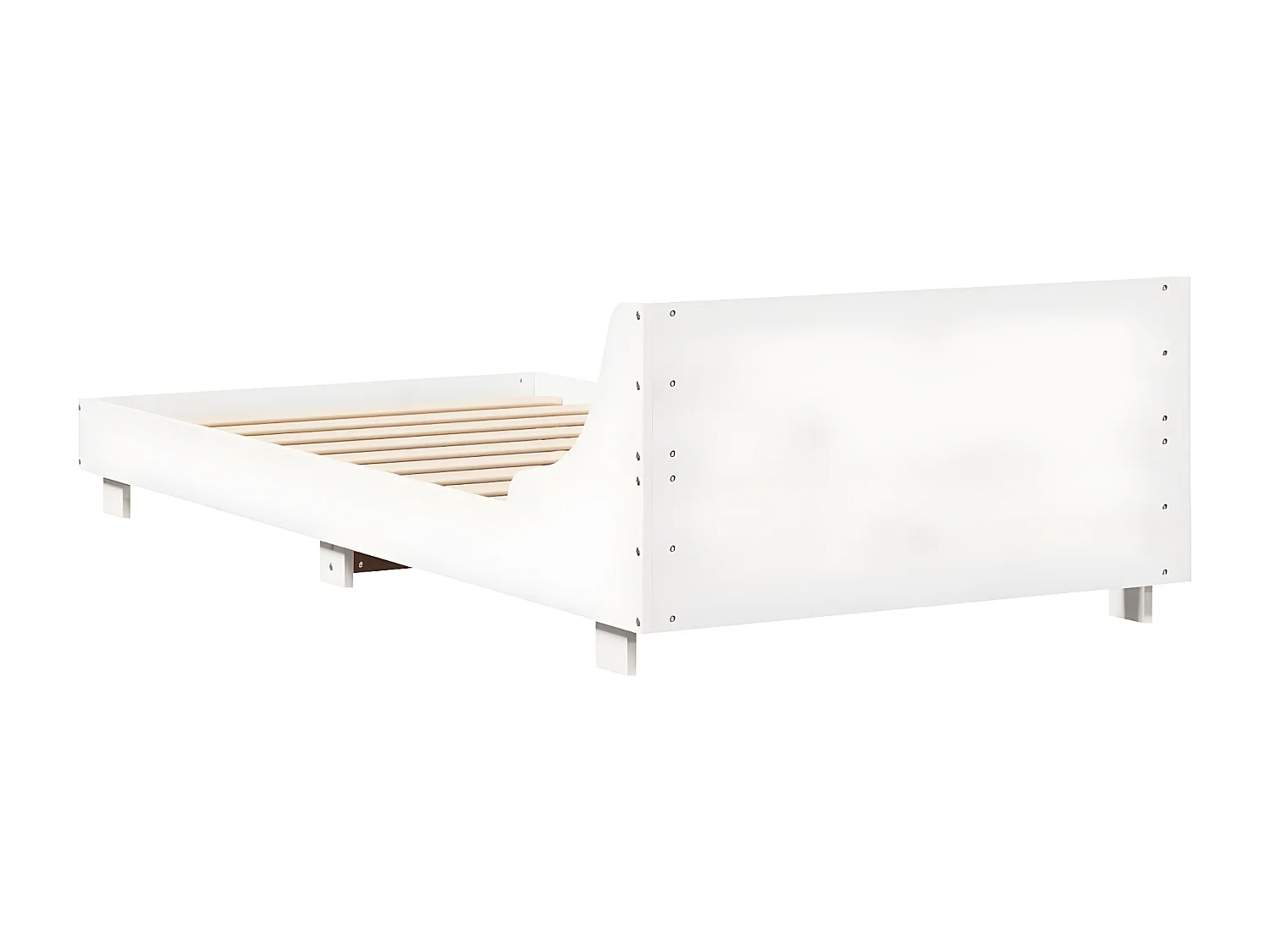 Cama sem colchão 90x190 cm madeira de pinho maciça branco