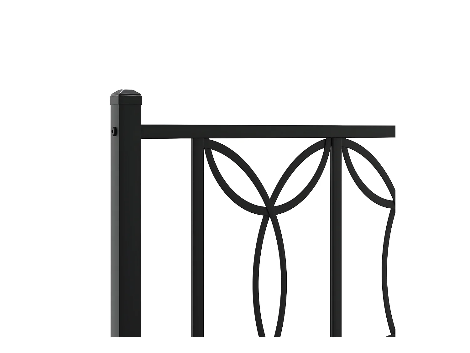 Estrutura de cama com cabeceira e pés 90x190 cm metal preto