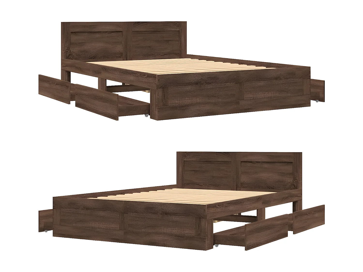 Cadre de lit avec tête de lit chêne marron 120x200 cm