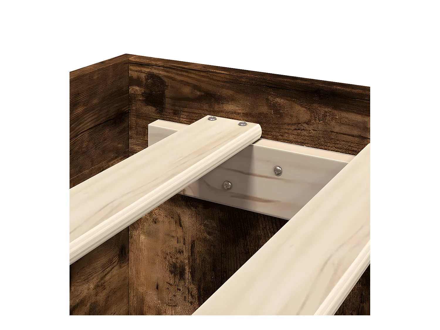 Cama con cabecero madera de ingeniería roble ahumado 100x200 cm