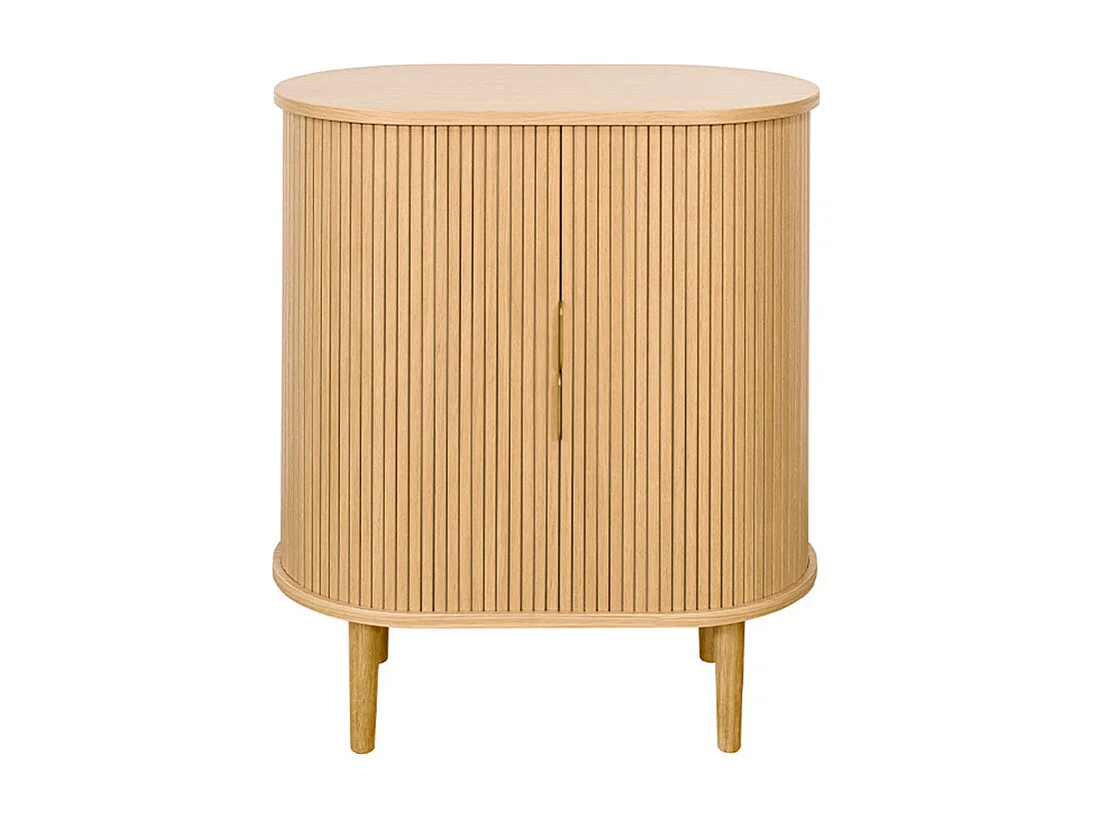 Aparador alto vintage con puertas correderas de madera clara de roble 70 cm - EPIC