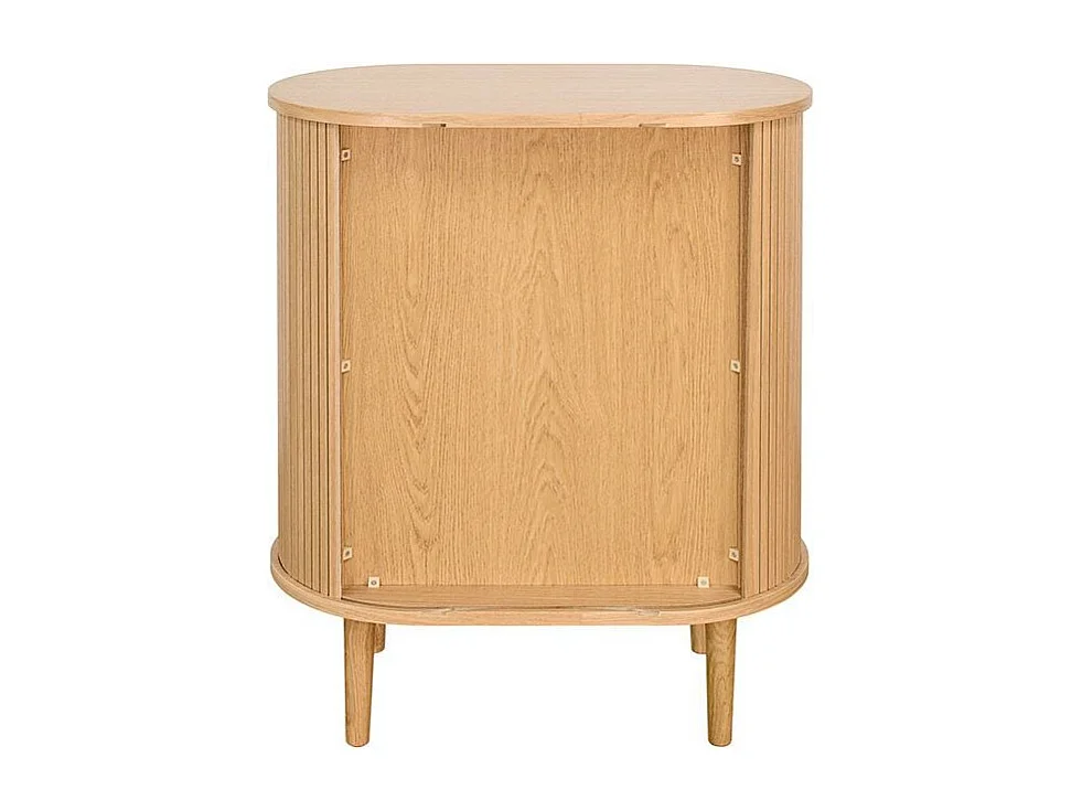 Aparador alto vintage con puertas correderas de madera clara de roble 70 cm - EPIC