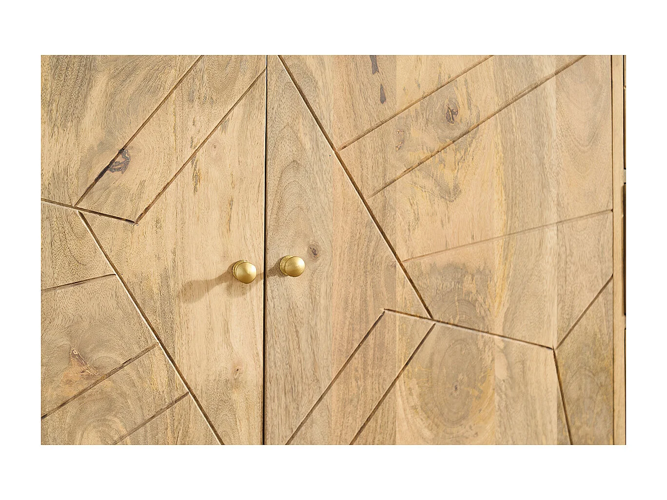 Aparador en mango y metal dorado LINIUM