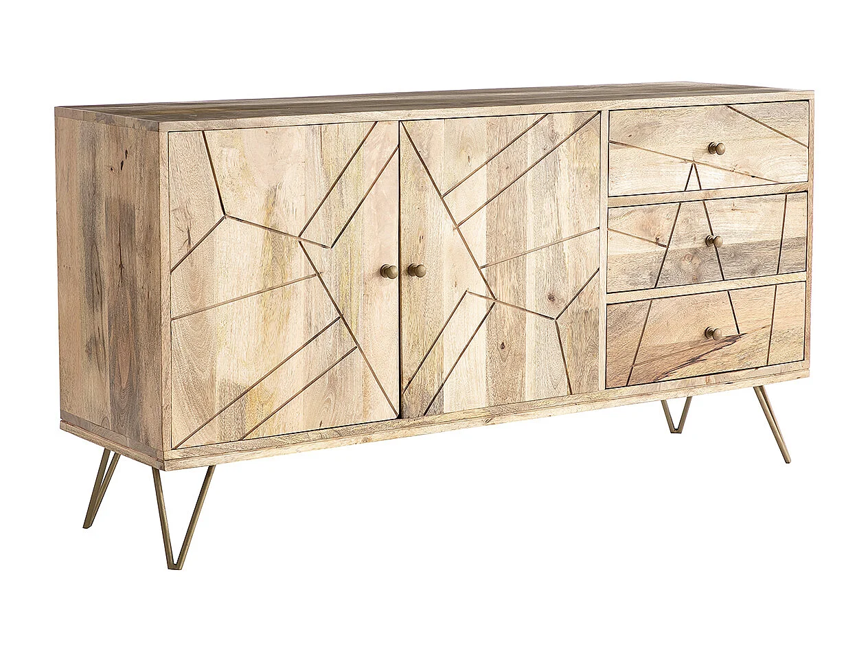 Aparador en mango y metal dorado LINIUM