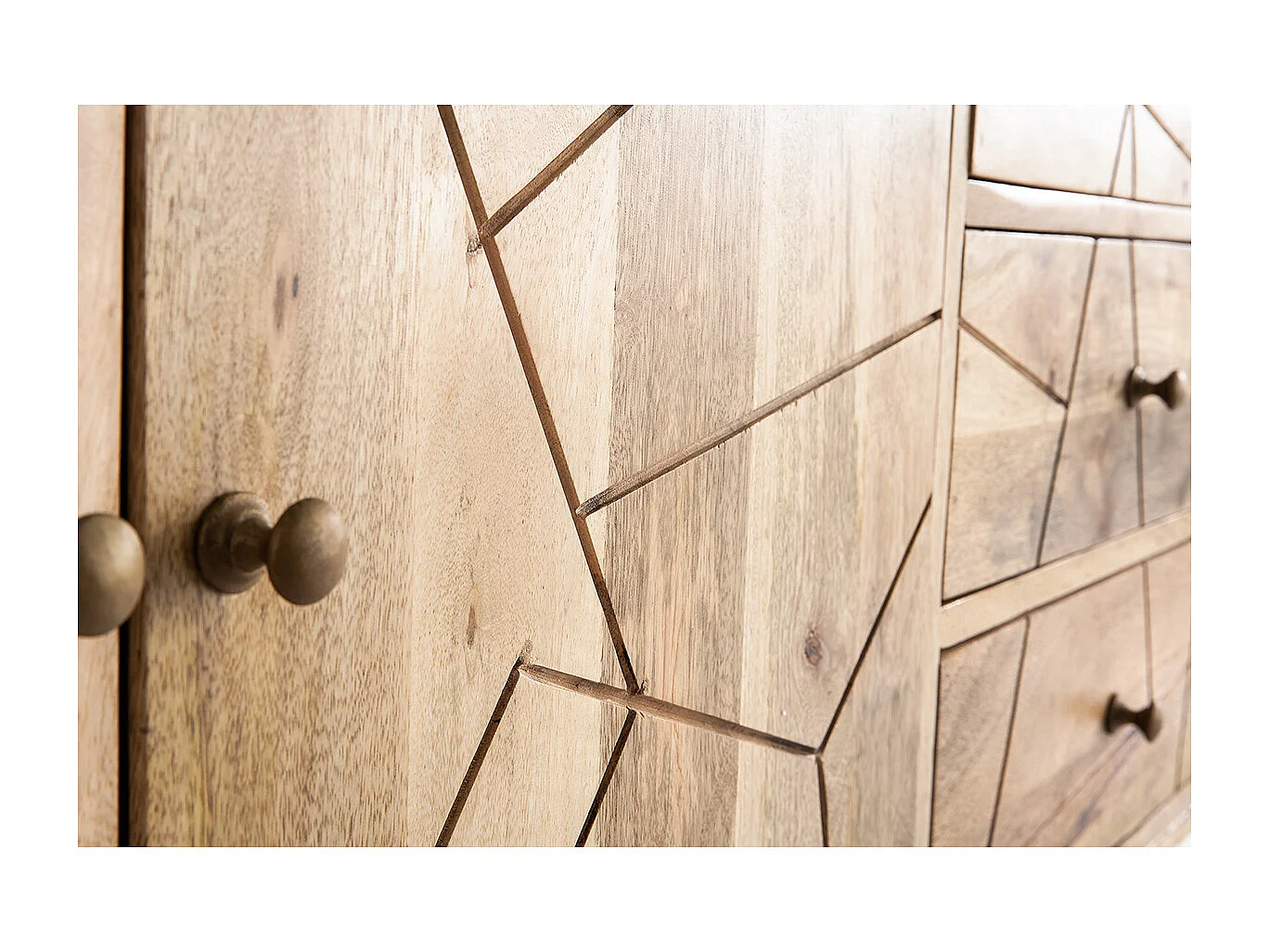 Aparador en mango y metal dorado LINIUM