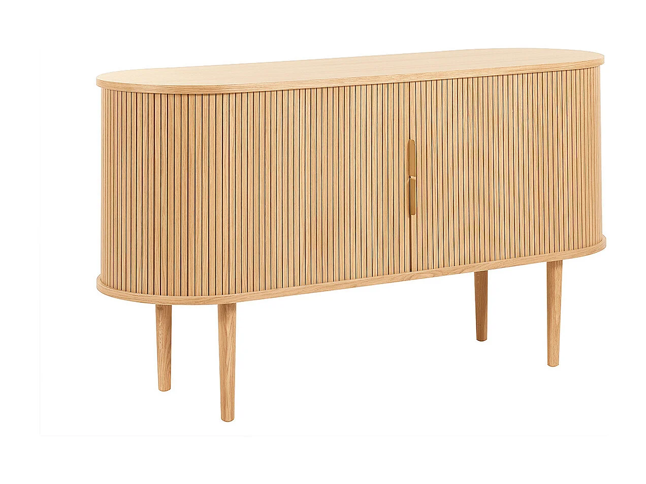 Aparador vintage de madera clara de roble con 2 puertas correderas 138 cm EPIC