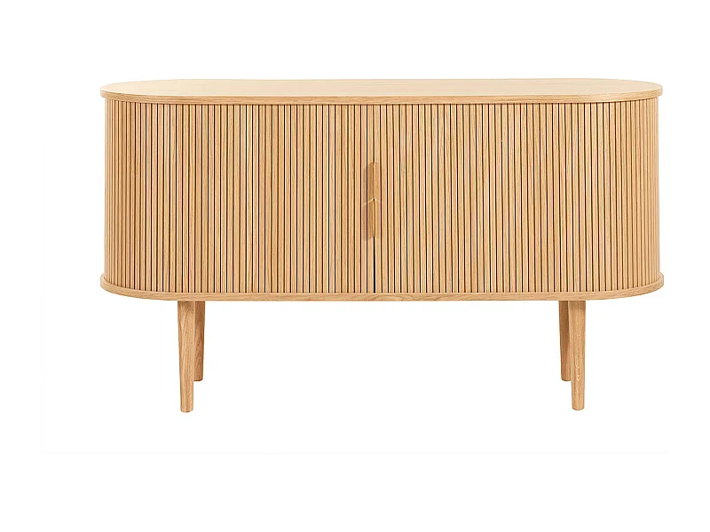 Buffet vintage en bois clair chêne 2 portes coulissantes L138 cm EPIC