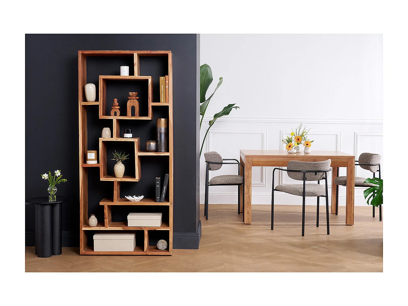 Bibliothèque ouverte design en bois massif L80 cm CHAPMAN