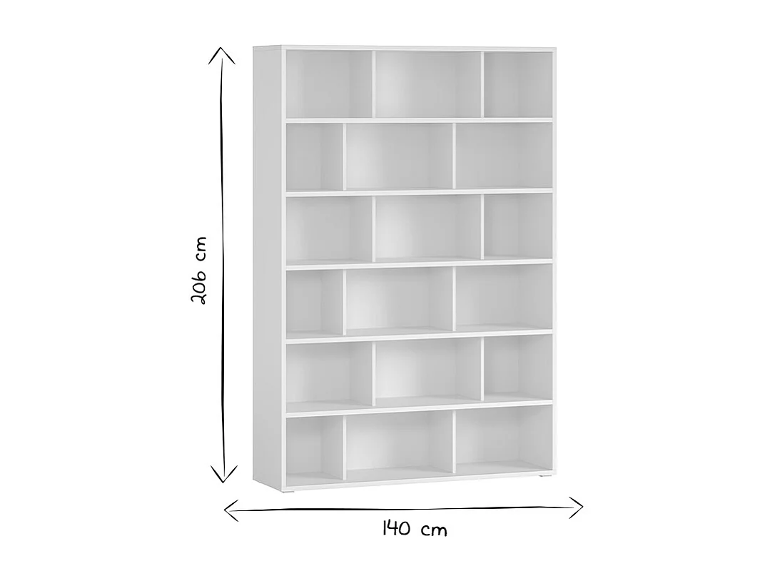 Librería nórdica de madera blanca 140 cm EPURE