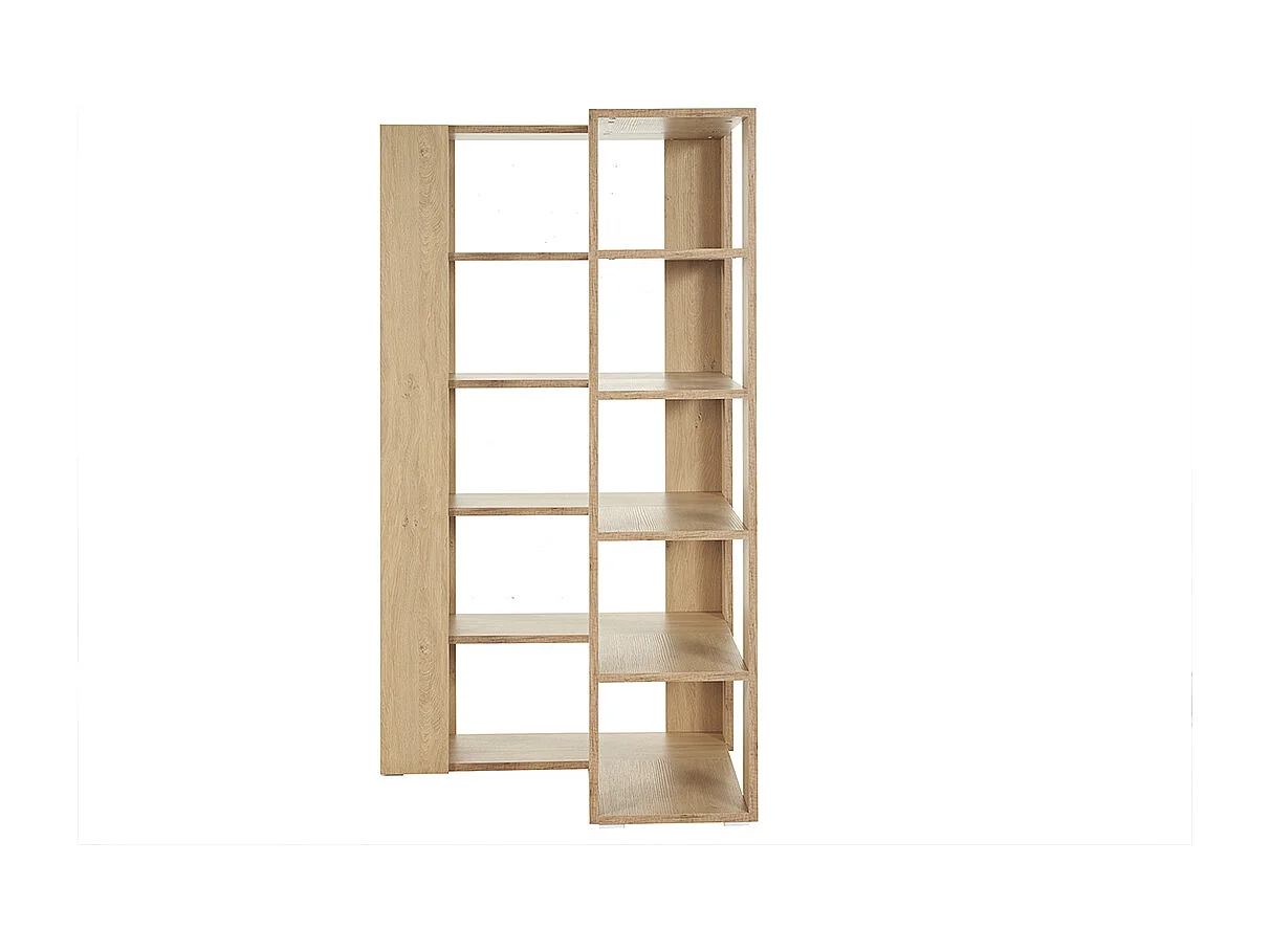 Bibliothèque étagère d'angle finition bois clair chêne L95 cm MUSSO