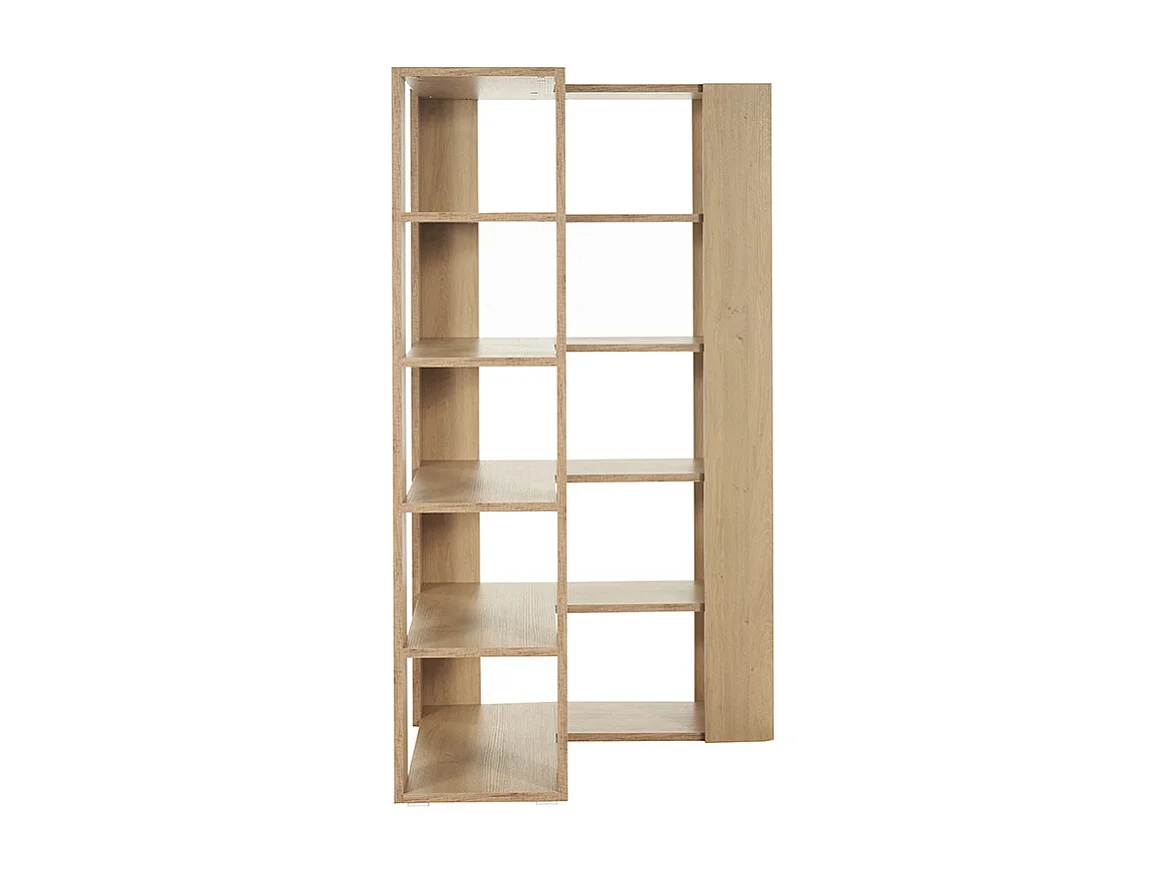 Bibliothèque étagère d'angle finition bois clair chêne L95 cm MUSSO