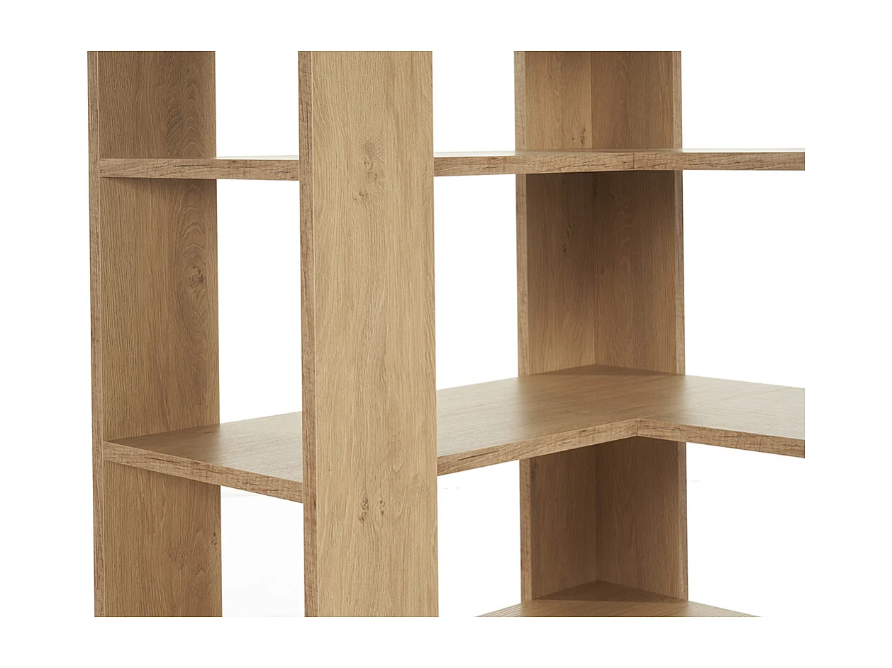 Bibliothèque étagère d'angle finition bois clair chêne L95 cm MUSSO