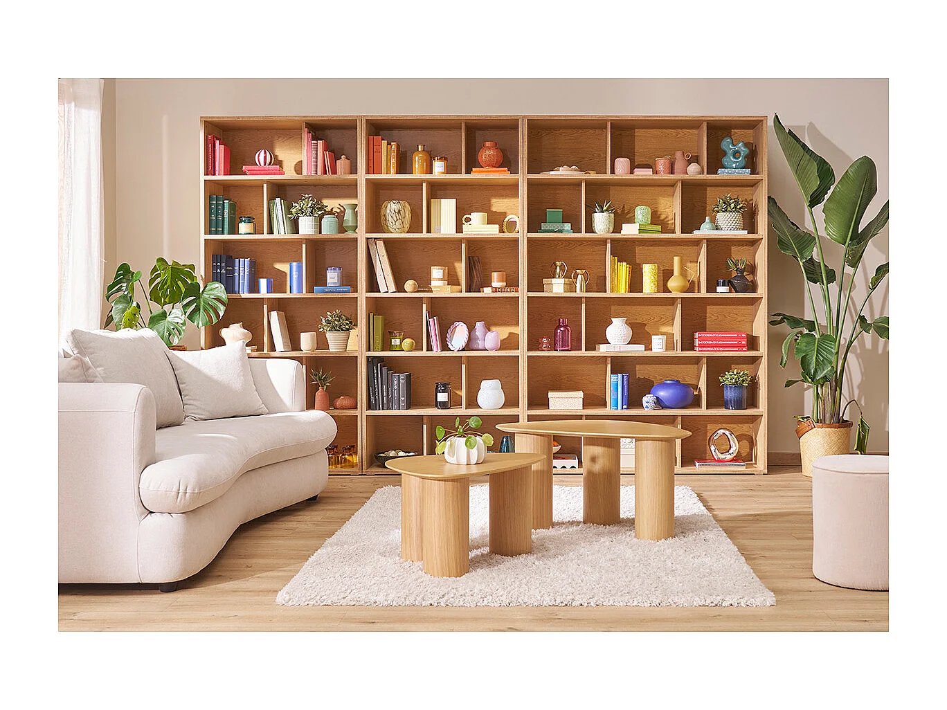 Librería de diseño acabado roble 140 cm EPURE