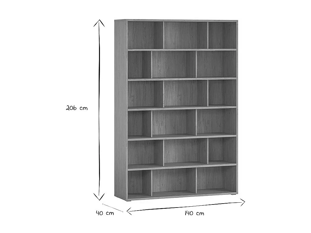 Librería de diseño acabado roble 140 cm EPURE