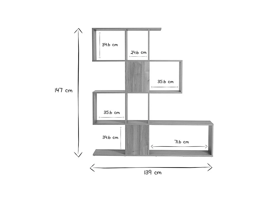Biblioteca separador blanco lacado brillante A147 cm COMO