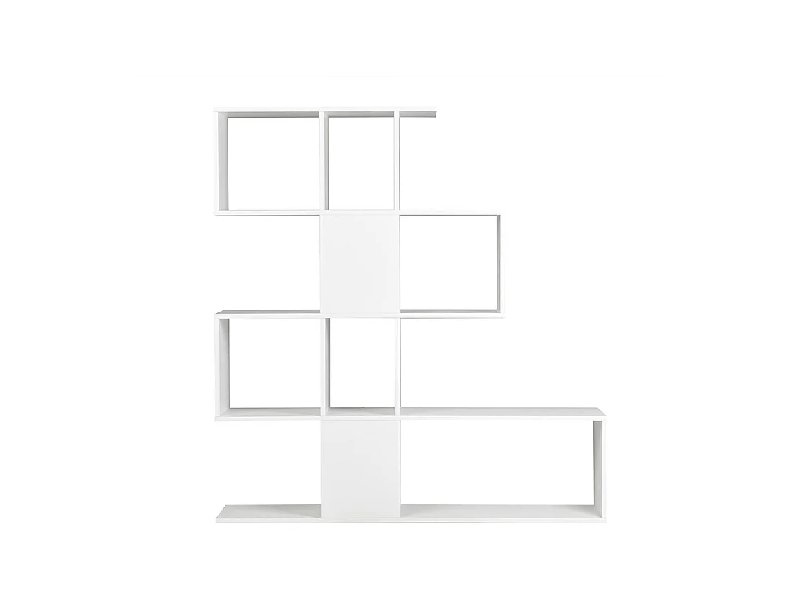 Bibliothèque ouverte séparateur design blanc laqué brillant L139 cm COMO