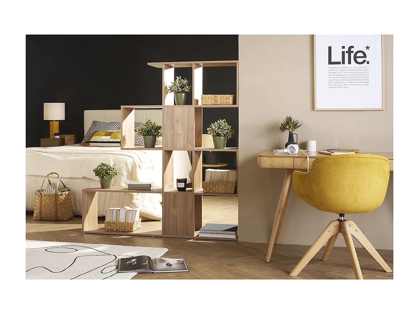 Libreria divisoria di design bianco laccato lucido H147 cm COMO