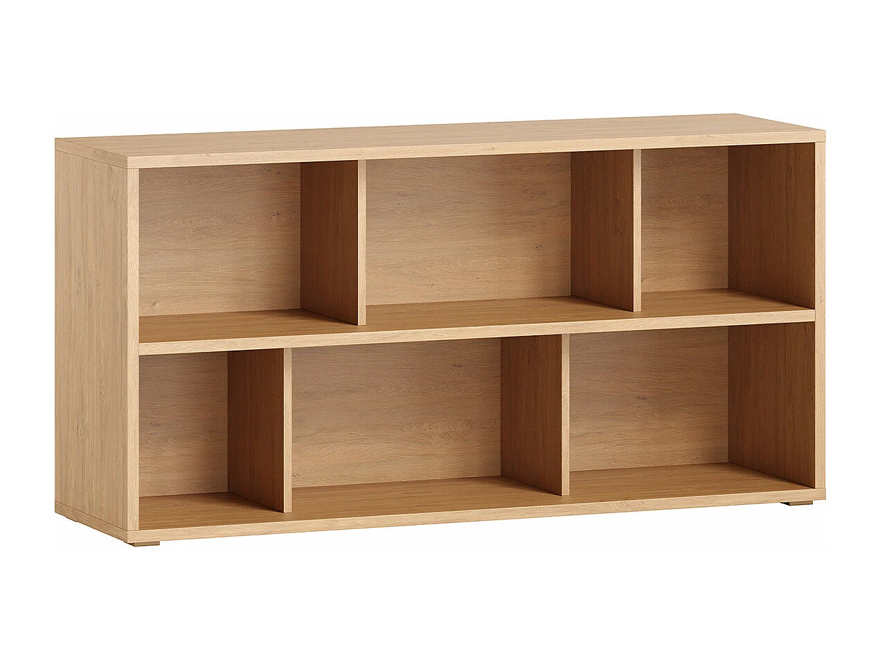 Bibliothèque basse finition bois clair chêne L140 cm EPURE