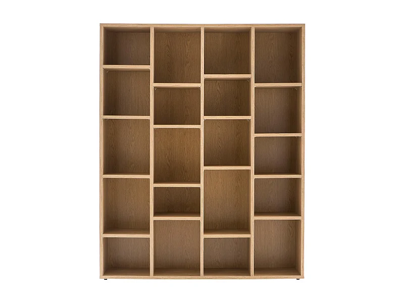 Biblioteca moderna en madera color roble RYTHM