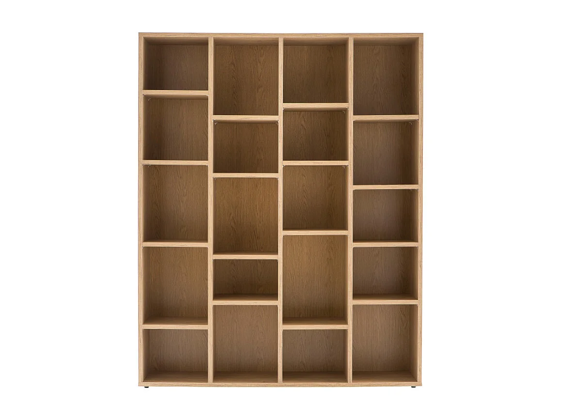 Biblioteca moderna en madera color roble RYTHM