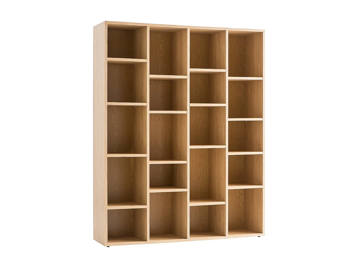 Biblioteca moderna en madera color roble RYTHM