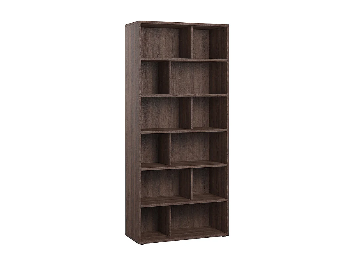 Bibliothèque design finition bois foncé noyer L92 cm EPURE