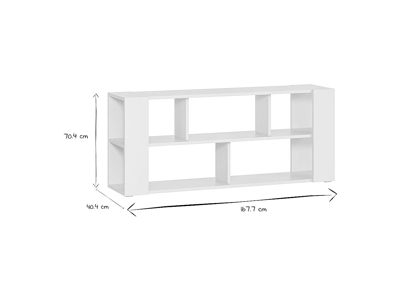 Libreria bassa design bianca L168 cm MUSSO
