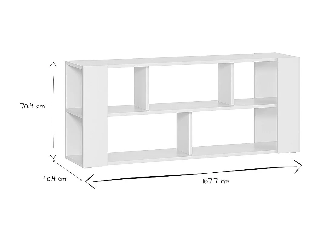 Libreria bassa design bianca L168 cm MUSSO