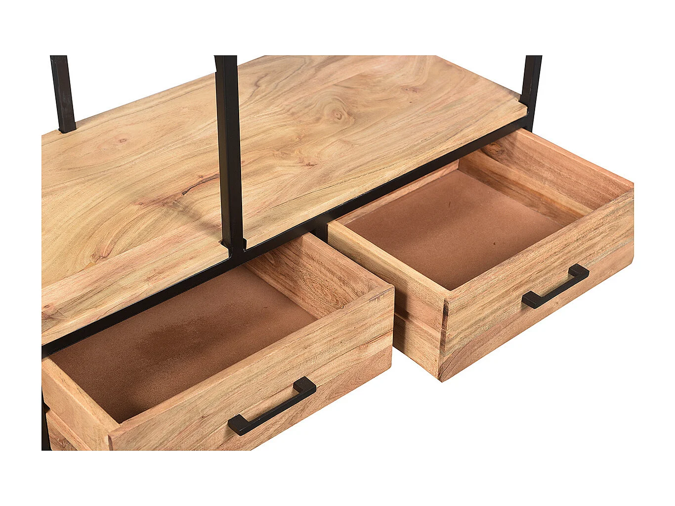 Libreria industriale in acacia e metallo nero L90 cm JASPE