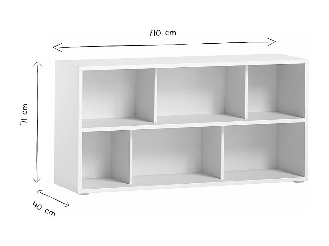 Libreria bassa legno bianco L140 cm EPURE