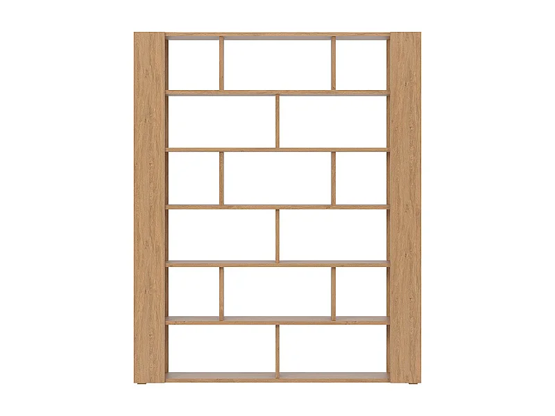 Bibliothèque multi casiers design finition bois clair chêne L168 cm MUSSO