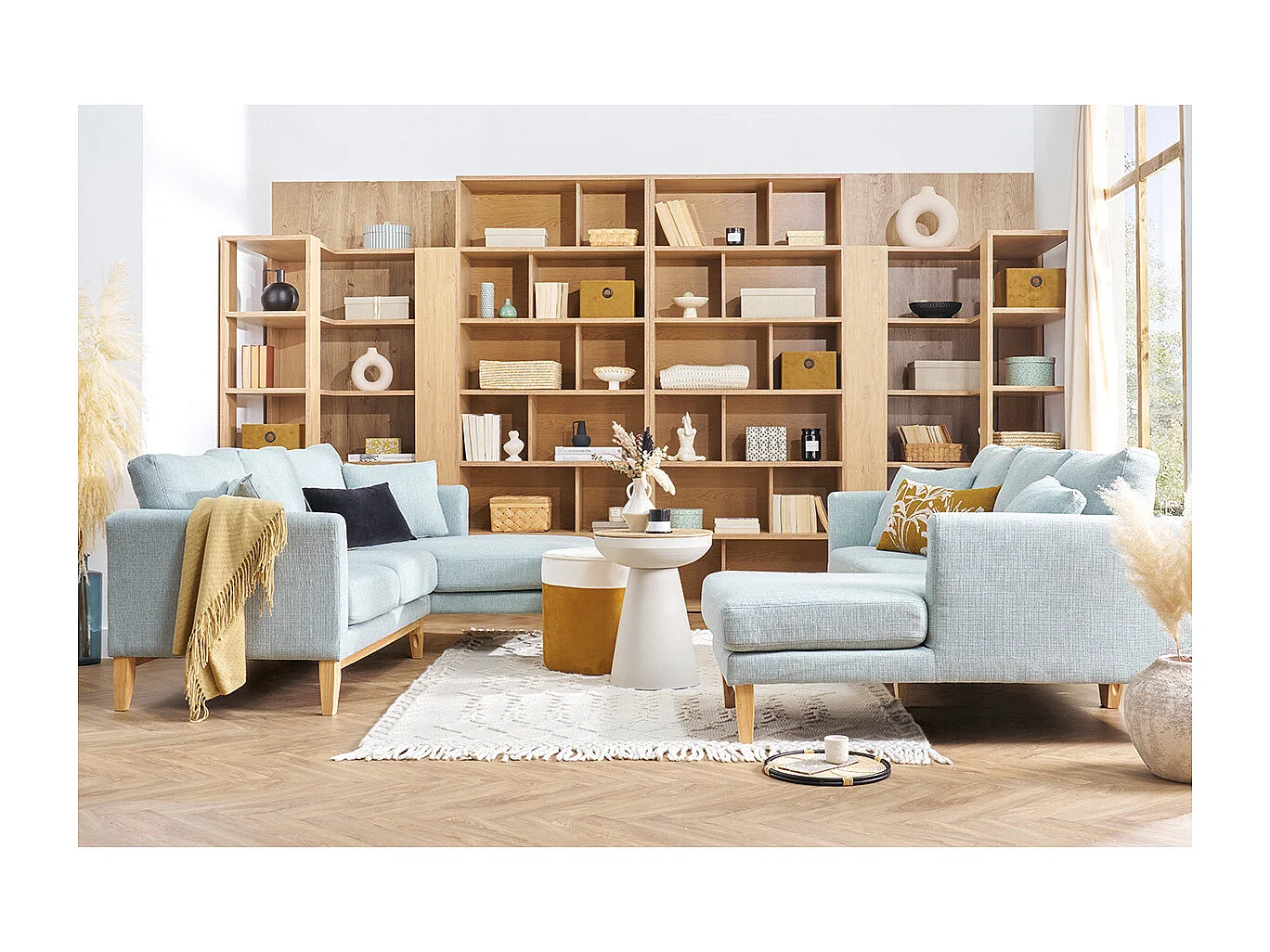 Biblioteca madera clara EPURE