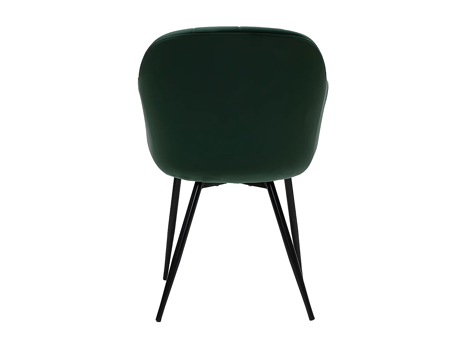 Silla diseño de terciopelo verde y patas de metal negro MILLY