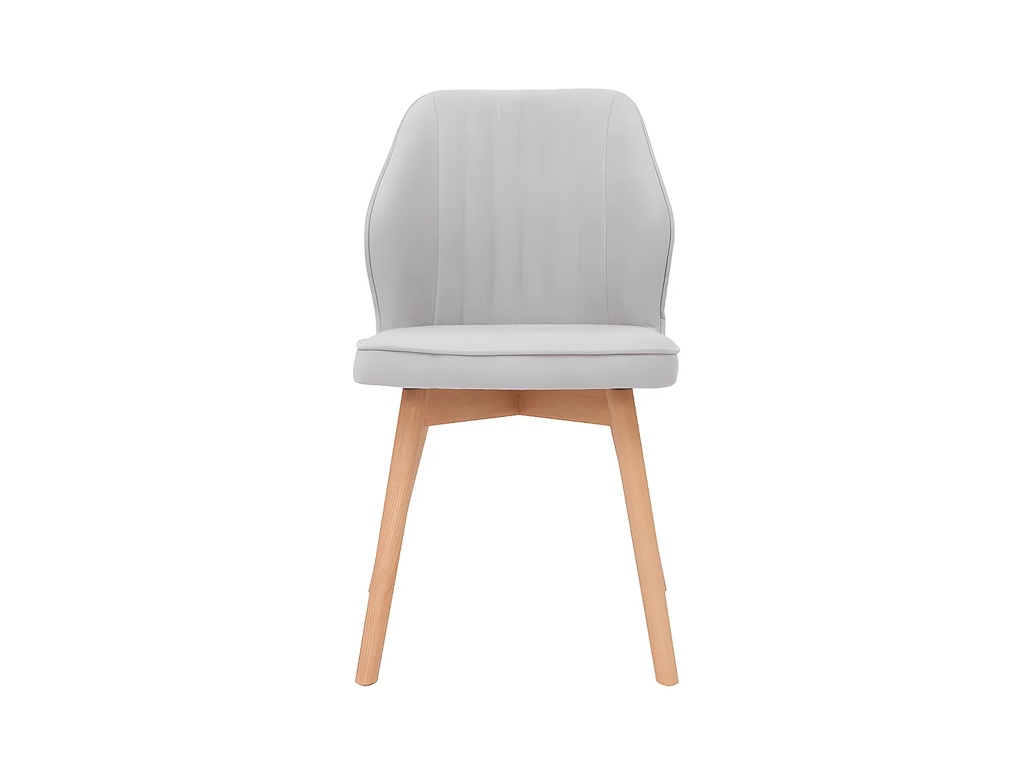 Chaises design en tissu effet velours gris et bois clair (lot de 2) FANETTE