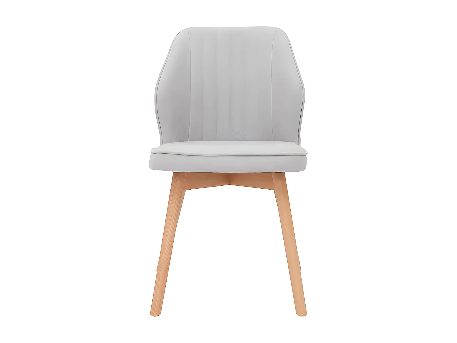 Design-Stühle aus grauem Stoff mit Samteffekt und Füße aus Holz (2er-Set) FANETTE