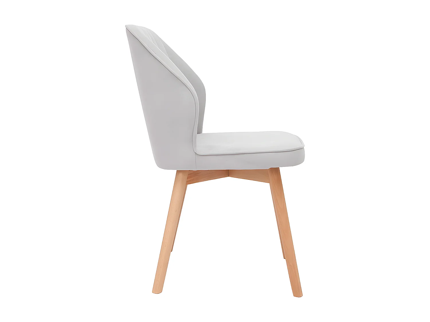 Design-Stühle aus grauem Stoff mit Samteffekt und Füße aus Holz (2er-Set) FANETTE