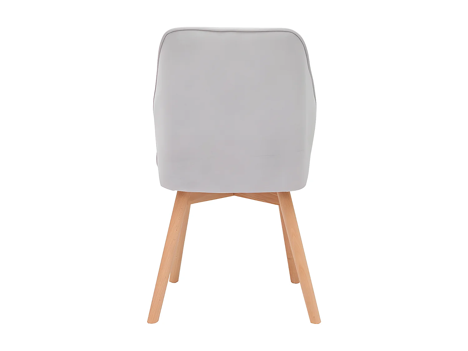 Design-Stühle aus grauem Stoff mit Samteffekt und Füße aus Holz (2er-Set) FANETTE