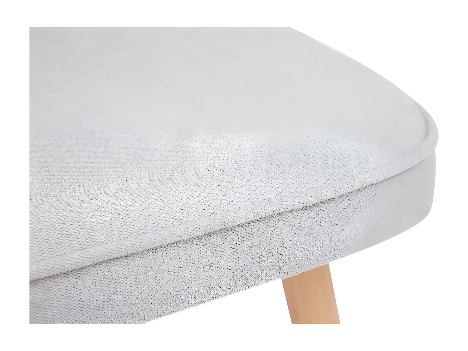 Design-Stühle aus grauem Stoff mit Samteffekt und Füße aus Holz (2er-Set) FANETTE