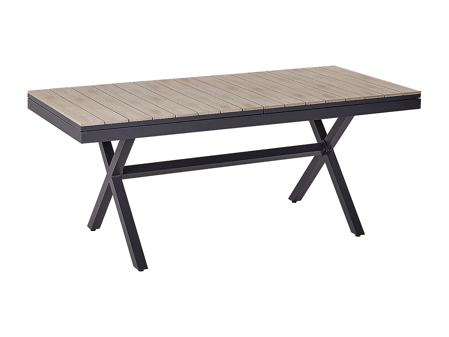 Ausziehbarer Gartentisch FANES 184/242 cm 90 cm Metall Graphitgrau