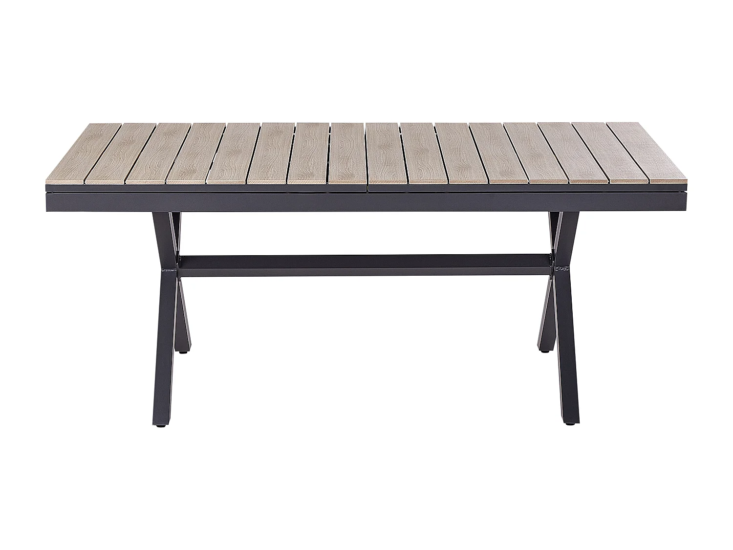 Ausziehbarer Gartentisch FANES 184/242 cm 90 cm Metall Graphitgrau