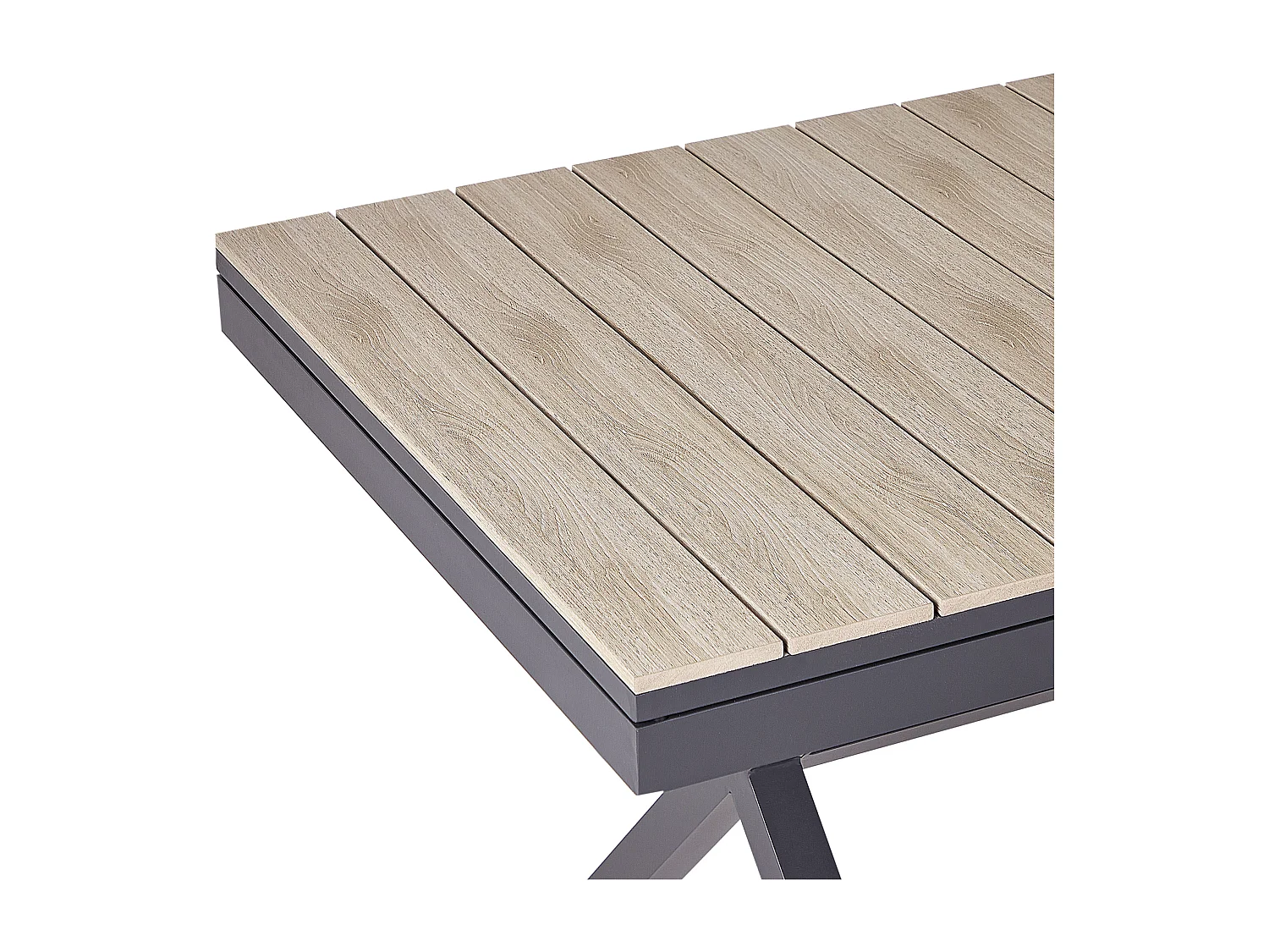 Ausziehbarer Gartentisch FANES 184/242 cm 90 cm Metall Graphitgrau