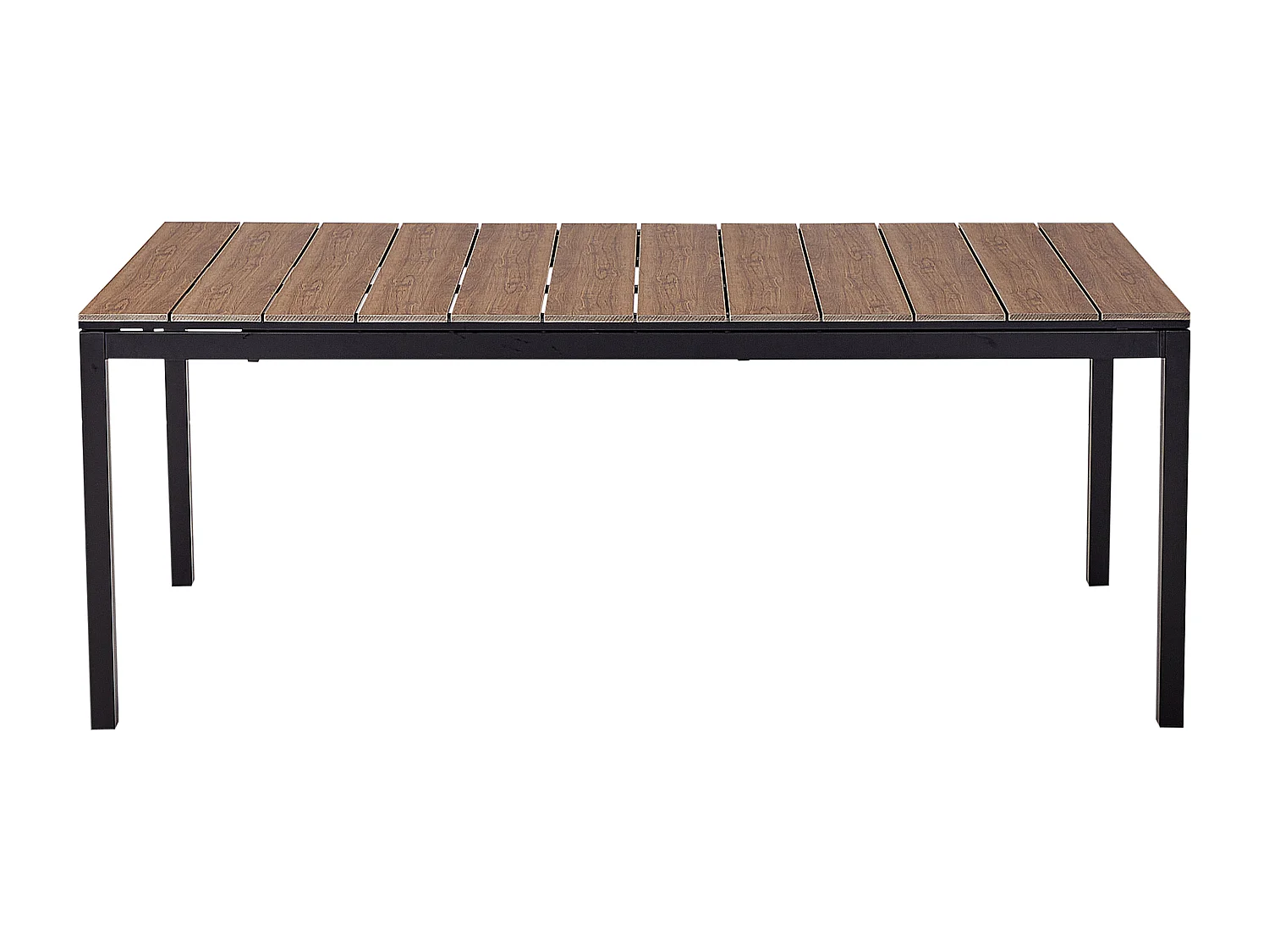 Gartentisch ausziehbar Aluminium / Kunstholz heller Holzfarbton 8-Sitzer Tofane