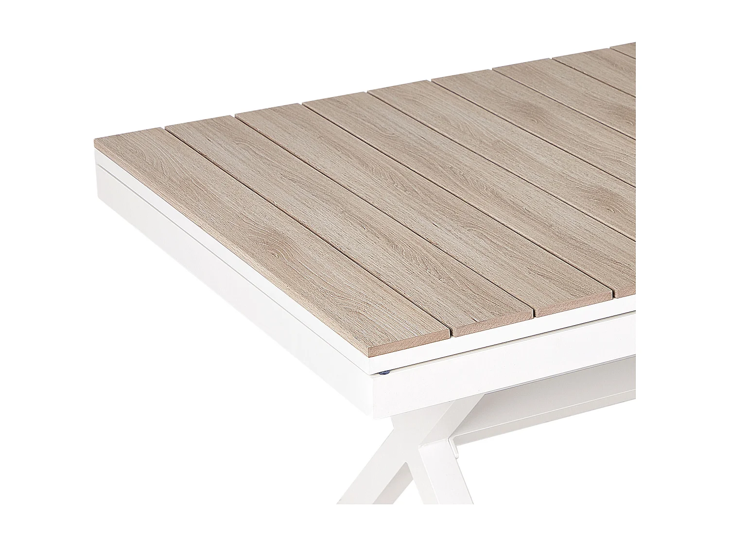 Table de salle à manger de jardin extensible FANES 184/242 cm 90 cm Métal Blanc