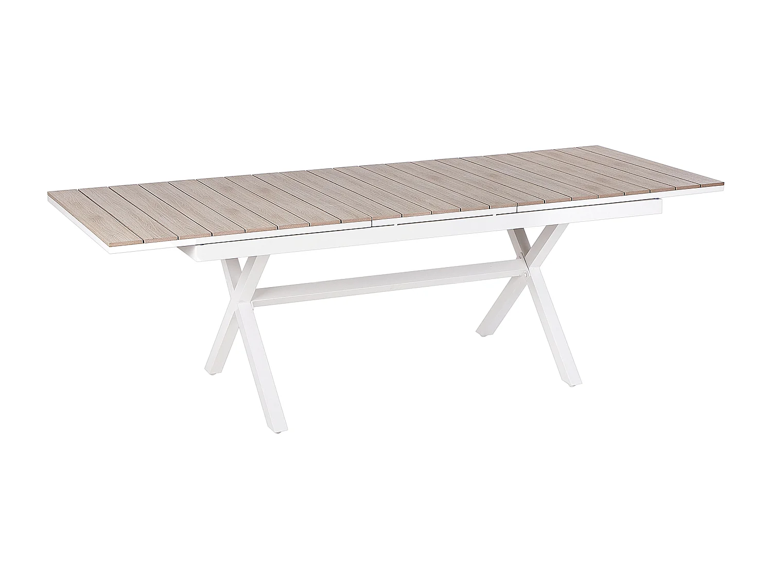 Table de salle à manger de jardin extensible FANES 184/242 cm 90 cm Métal Blanc
