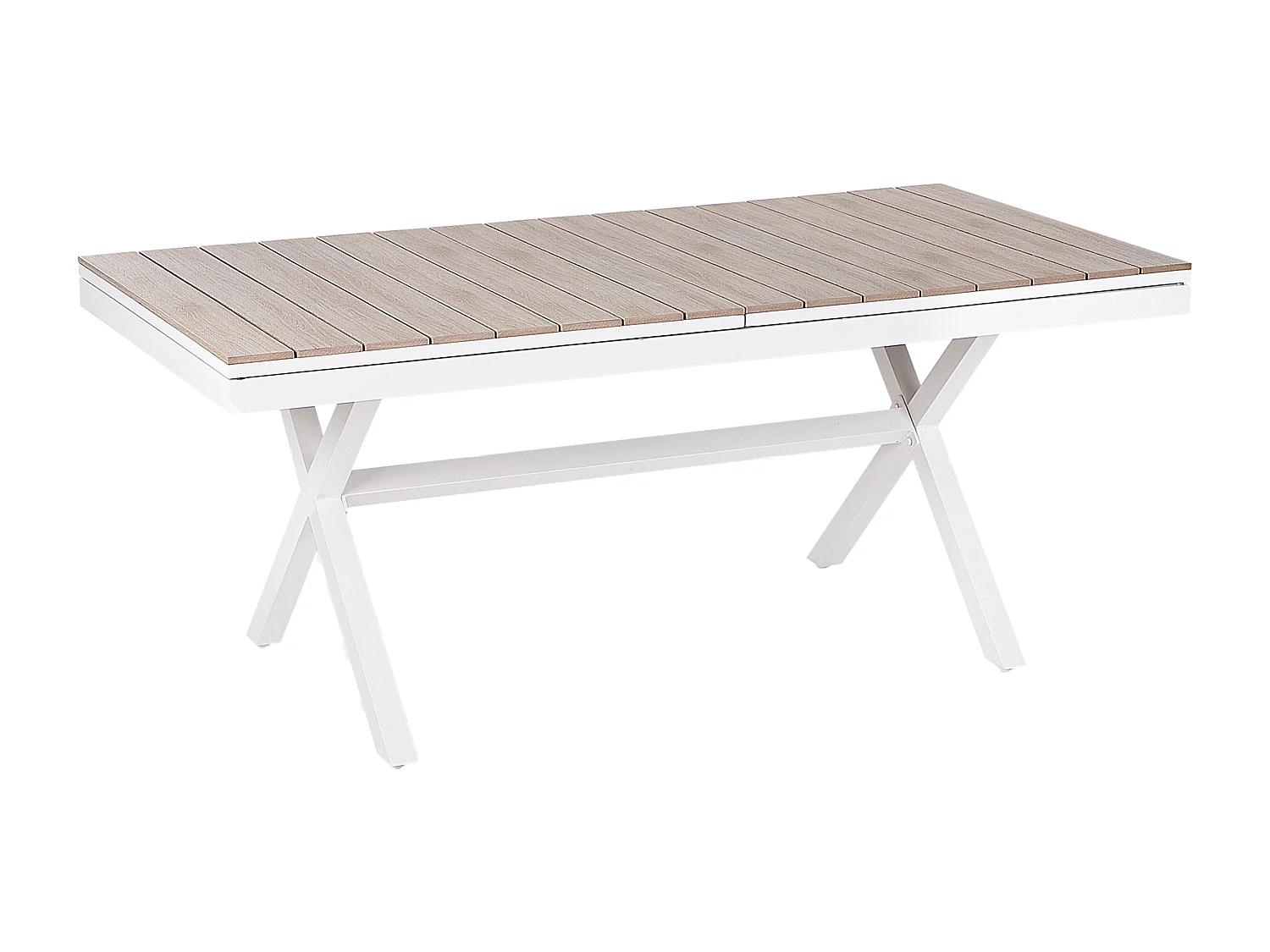 Ausziehbarer Gartentisch FANES 184/242 cm 90 cm Metall Weiss