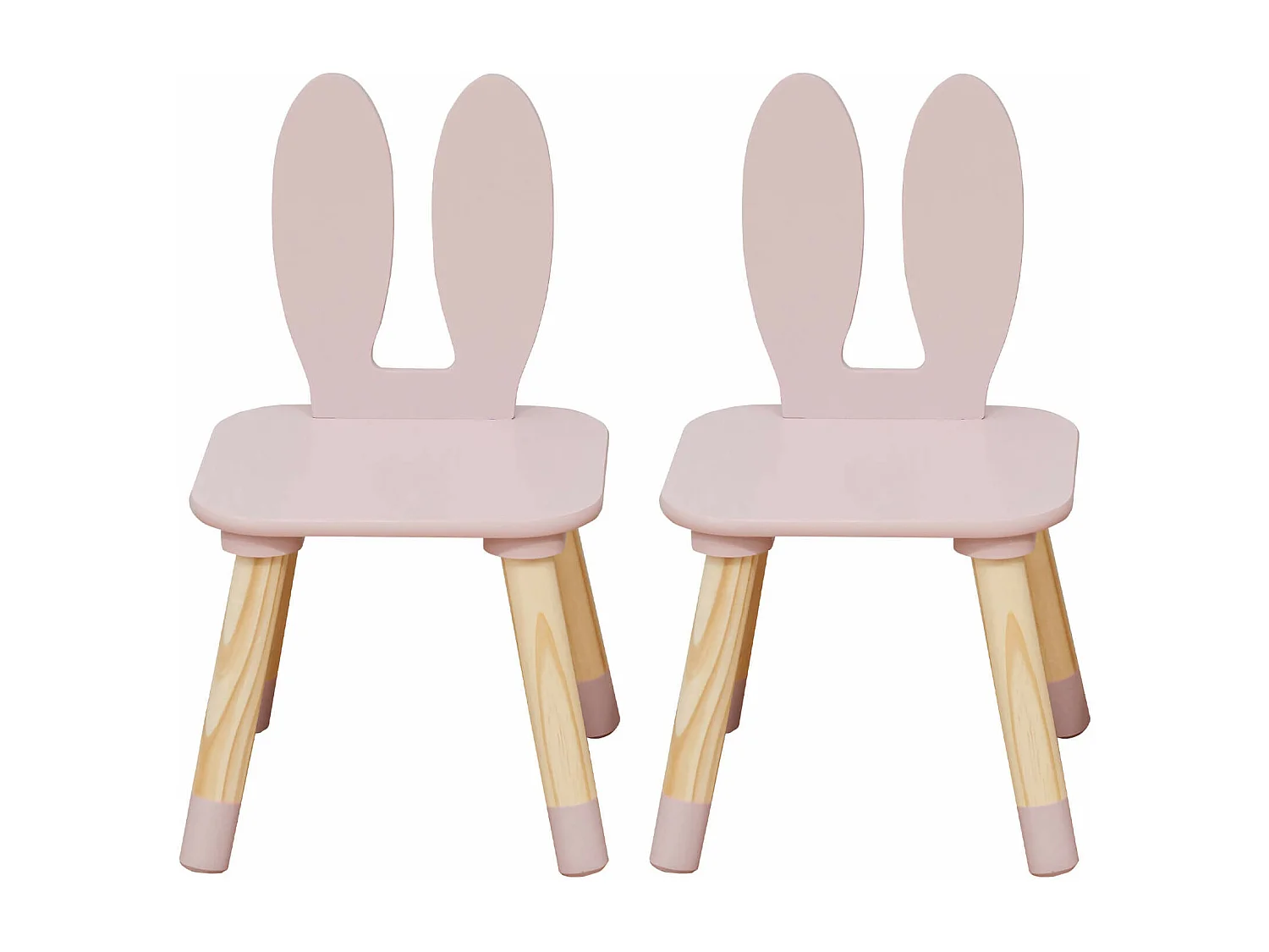 Tavolino e 2 Sedie per Bimbi Rebecca Mobili Hely 44x60x60 MDF Pino Rosa Marrone SET 3 pezzi