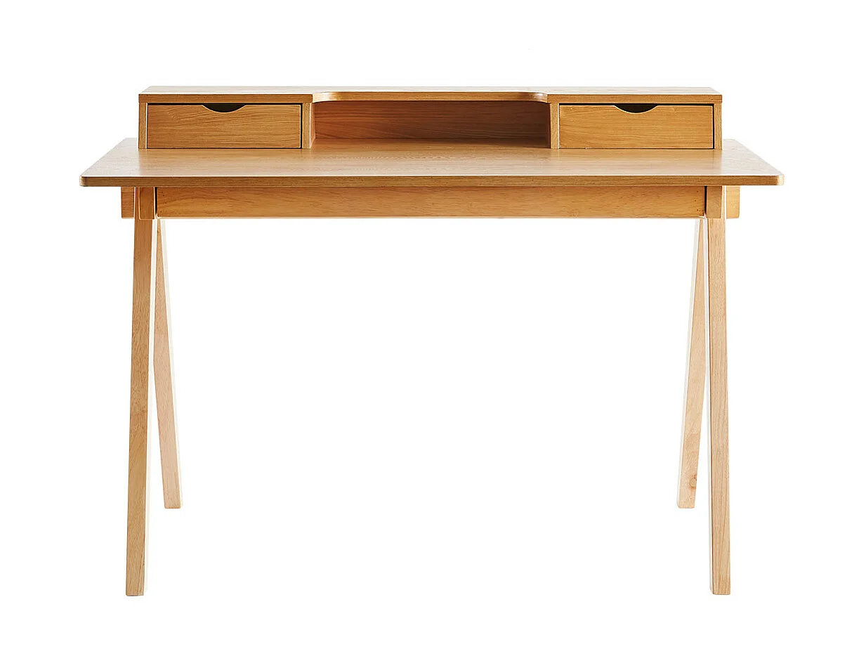 Escritorio con almacenaje de madera clara 120 cm PULITO