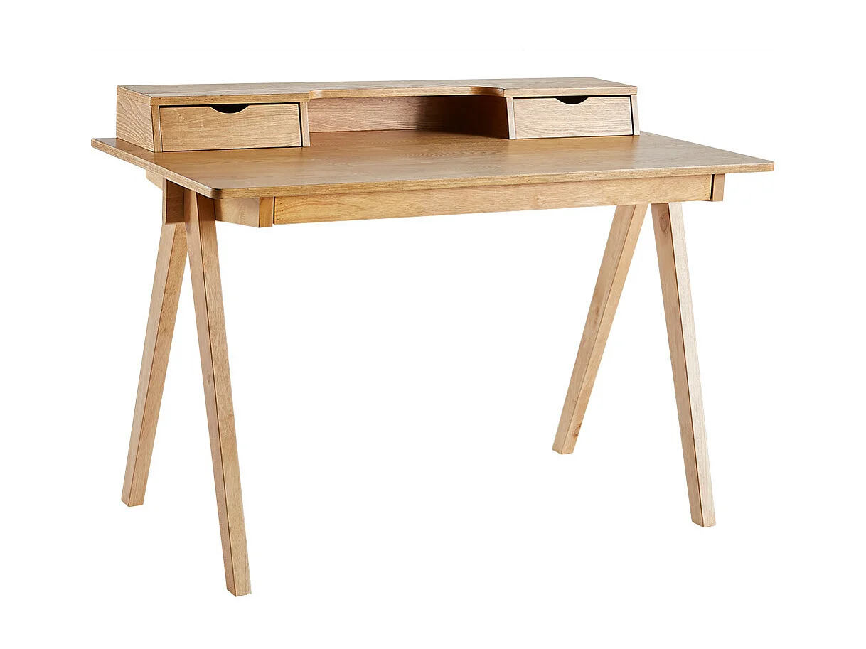 Escritorio con almacenaje de madera clara 120 cm PULITO