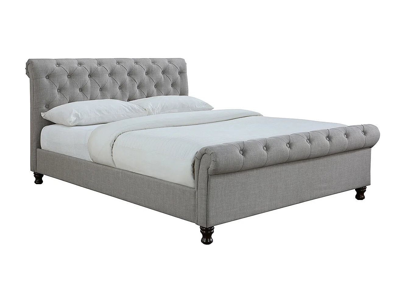 Letto design matrimoniale 160*200 lino grigio RILEY